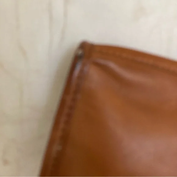 Coach vintage English tan leather chunky case clutch bag